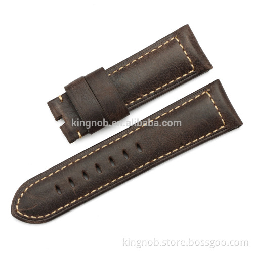 24mm vintage assolutamente calf leahter watch band padded pre-v watch strap for Panerai 44 men belt